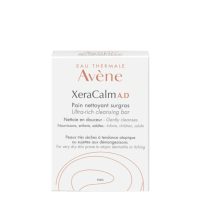 Product  container  of  Avène  XeraCalm  A.D.  Pain  Nourishing  Cleansing  Soap  by  Avène,  a  soap  indicated  for  atopic  skin.