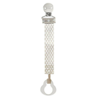 Product  container  of  Fashion  Clip  Port  Pacifiers  by  Chicco,  a  fabric  clip  indicated  for  holding  pacifiers  securely.