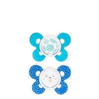 Product  container  of  Chicco  Physio  Comfort  Silicone  Pacifier  Boy  6-16M  by  Chicco,  a  silicone  pacifier  for  oral  development.