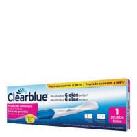 Product  container  of  Pregnancy  Test  6  Days  by  Clearblue,  a  diagnostic  test  indicated  for  early  pregnancy  detection.
