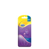 Product  container  of  Gelactiv  All  Day  Protection  Heel  Shields  by  Dr.  Scholl,  a  gel  protector  indicated  for  heel  friction.