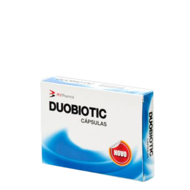 duobioticcapsules30un Box of Duobiotic Capsules by Duobiotic, a food supplement indicated for promoting a healthy and balanced intestinal flora.