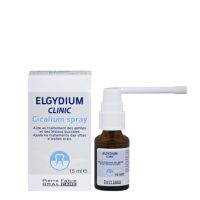 Spray  of  Elgydium  Clinic  Cicalium  Spray  by  Elgydium,  a  healing  spray  indicated  for  the  treatment  of  thrush  and  oral  lesions.
