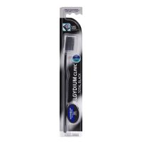 Product  container  of  Elgydium  Clinic  Total  Black  Toothbrush  by  Elgydium,  a  toothbrush  indicated  for  effective  plaque  removal.