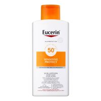 Bottle  of  Eucerin  Sensitive  Protect  Sun  Lotion  Extra  Light  SPF50