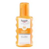 Spray  of  Eucerin  Sensitive  Protect  Sun  Spray  Transparent  SPF50  by  Eucerin,  a  solar  spray  indicated  for  high  sun  protection.