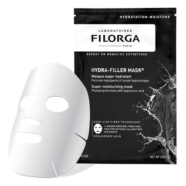 filorgahydrafillermaskmaskfabricrejuvenating23gr Sachet of Filorga Hydra-Filler Mask Super-Moisturizing by Filorga, a fiber fabric mask indicated for intensive skin hydration.