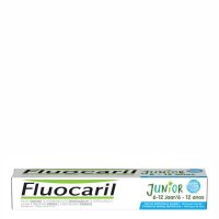 Tube  of  Fluocaril  Junior  Toothpaste  Bubble  by  Fluocaril,  a  gel  toothpaste  indicated  for  remineralizing  childrens  enamel.