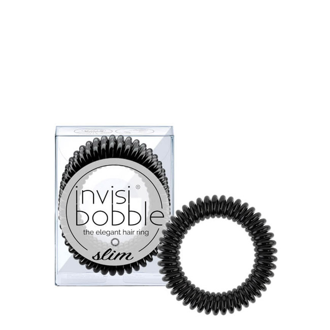 invisibobbleslimtrueblackelastichairaccessories3unid Invisibobble Slim True Black Elastic Hair Accessories 3unid