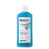 Bottle  of  Isdin  Bexident  Mouthwash  Whitener  by  Isdin,  a  mouthwash  indicated  for  whitening  teeth  and  protecting  the  enamel.