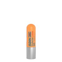 Product  container  of  Isdin  Pro  Lip  Protector  SPF30  by  Isdin,  a  moisturizing  lip  balm  indicated  for  repairing  delicate  skin  on  the  lips.