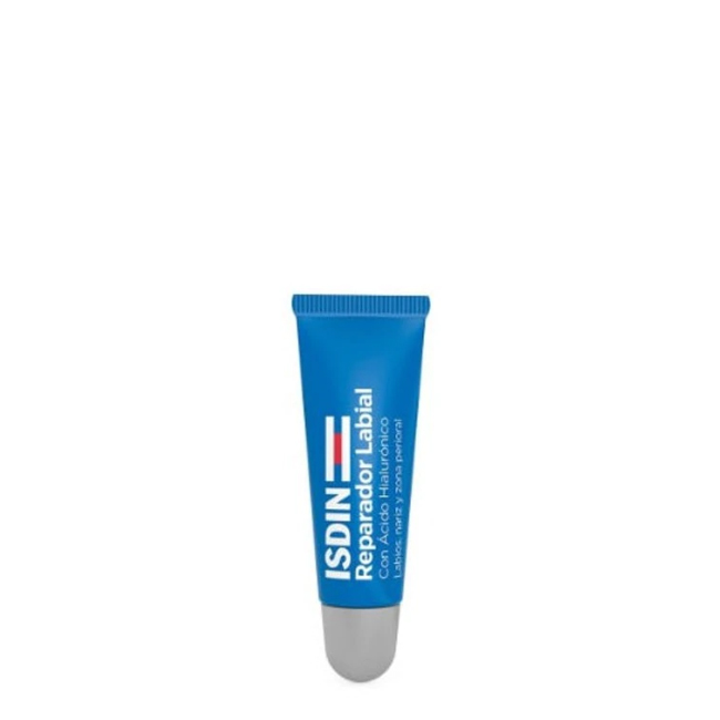 isdinnutrabalmbalmlipprotectorintensiverepair10ml Tube of ISDIN Nutrabalm Intensive Repairing Protective Lip Balm by ISDIN, a fluid balm indicated for repairing lips and the nose.