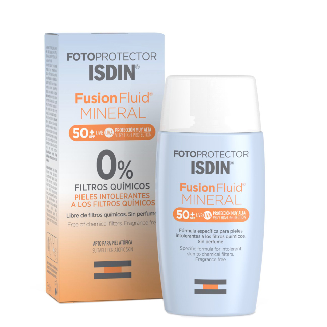 isdinphotoprotectorfusionspf50plussolarmineralfluid50ml Isdin Fotoprotector Fusión SPF50+ Fluido Mineral Solar 50ml - Image 1