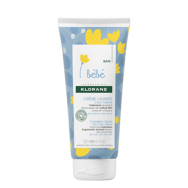 kloranebabycleansingcream200ml Bottle of Klorane Baby Cleansing Cream With Cold Cream by Klorane, a cleansing cream indicated for sensitive baby skin.