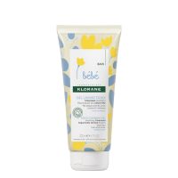 Bottle  of  Klorane  Baby  Gel  Mild  Washer  by  Klorane,  a  shower  gel  indicated  for  washing  baby  skin  and  hair  gently.