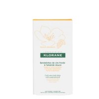 Box  of  Klorane  Hair  Removal  Cold  Wax  Strips  by  Klorane,  a  cold  wax  indicated  for  hair  removal  on  face  and  sensitive  zones.