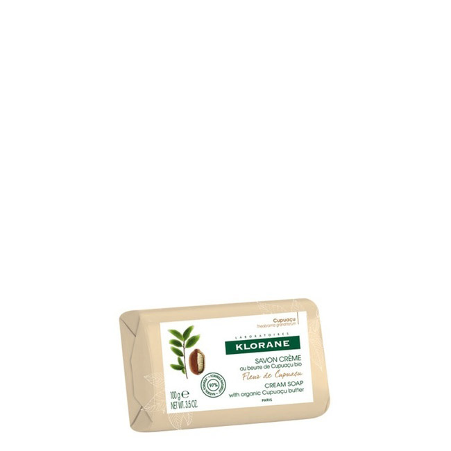 kloraneflowerofcupuacunourishingcreamysoap100gr Product container of Klorane Flower of Cupuacu Nourishing Creamy Soap by Klorane, a soap indicated for dry to very dry skin.
