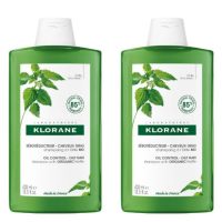 Box  of  Klorane  Nettle  Oil  Control  Shampoo  by  Klorane,  a  purifying  shampoo  indicated  for  rebalancing  oily  hair  and  scalp.