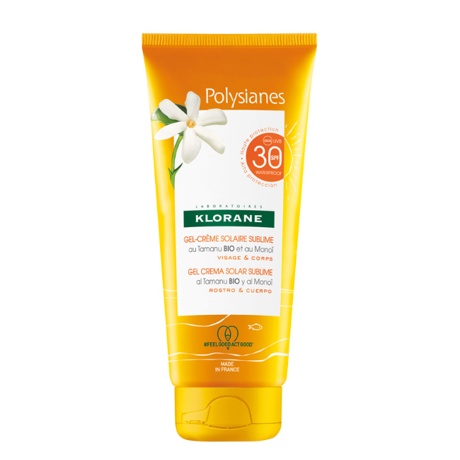 kloranepolysianessolarspf30gel-creamsublimefaceandbody200ml Klorane Polysianes Solar SPF30 Sublime Gel-Crema Rostro y Cuerpo 200 ml - Image 1