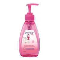 Bottle  of  Lactacyd  Girl  Ultra  Gentle  Intimate  Hygiene  Gel  by  Lactacyd,  a  cleansing  gel  indicated  for  girls  intimate  hygiene.
