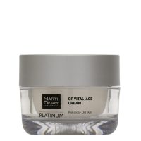 Jar  of  Martiderm  Platinum  GF  Vital  Age  Revitalizing  Day  Cream  by  Martiderm,  a  rich  cream  indicated  for  revitalizing  dry  skin.