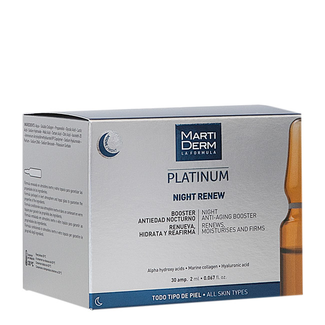 martidermplatinumnightlightampoulesrenewanti-agingnight30x2ml Martiderm Platinum Night Renew Ampollas Antienvejecimiento 30x2 ml - Image 1