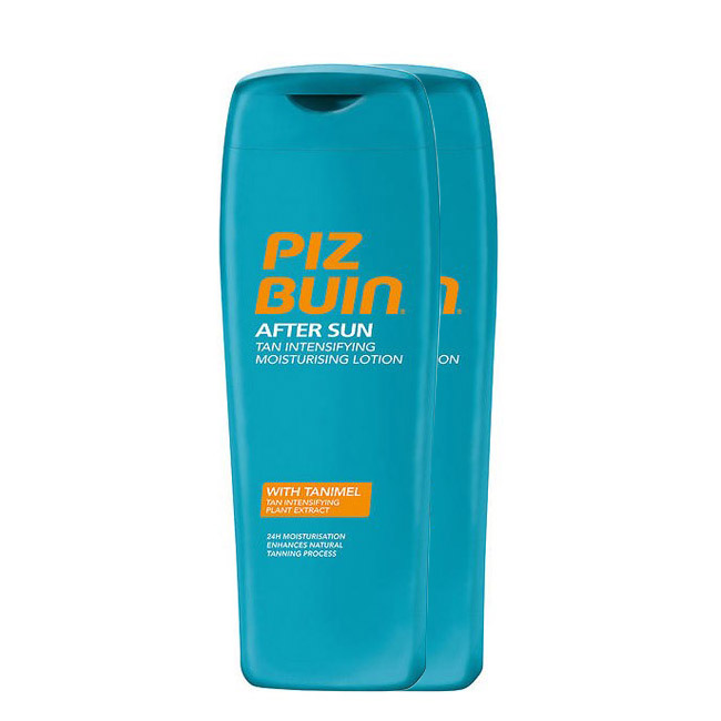 pizbuinaftersunduopacklotionaftersuntanintensifierof2x200ml Bottle of Piz Buin After Sun Tan Intensifier by Piz Buin, a lotion indicated for moisturizing and intensifying the tan.