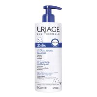 Bottle  of  Uriage  Baby  1er  Soothing  Cleansing  Oil  Atopic  Skin  by  Uriage,  a  cleansing  oil  indicated  for  atopic  skin.