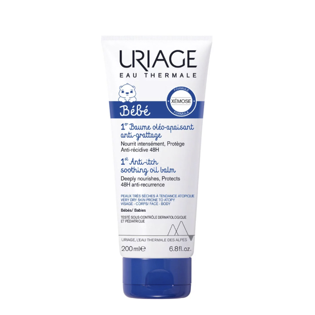 uriagebaby1ersoothingoilatopicskin200ml Bottle of Uriage Baby 1er Soothing Oil Atopic Skin by Uriage, an oil-balm indicated for dry and atopic baby skin.