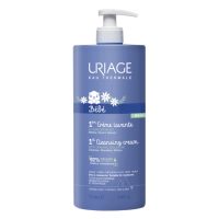 Bottle  of  Uriage  Baby  1st  Cleansing  Cream  by  Uriage,  a  cleansing  cream  indicated  for  baby  face  and  body  care.