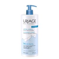 Bottle  of  Uriage  Cleansing  Cream  for  Face,  Body  and  Hair  by  Uriage,  a  cleansing  cream  indicated  for  family  skin  care.