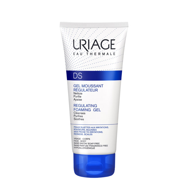 uriagedscleansinggel150ml Bottle of Uriage DS Regulating Foaming Gel by Uriage, a cleansing gel indicated for scalp and skin with seborrheic dermatitis.