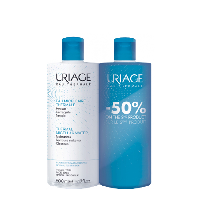 uriageeaumicellairethermalemicellarwaterpacknormaltodryskin2x500ml Uriage Eau Micellaire Thermale Micellar Water Pack Normal to Dry Skin 2x500ml