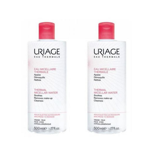 uriageeaumicellairethermalepackmicellarwaterskinwithredness2x500ml Uriage Eau Micellaire Thermale Pack Micellar Water Skin with Redness 2x500ml