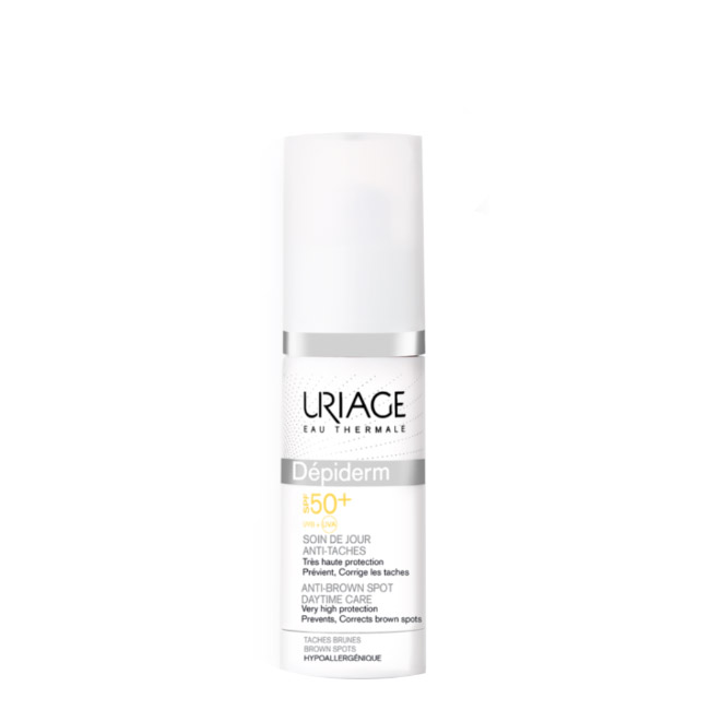 uriageeauthermaledepidermspf50plussolarfluidanti-spots30ml ユリアージュ デピダーム アンチブラウンスポット デイタイムケア SPF50+ 30ml - 画像 (1)