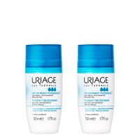 Box  of  Uriage  Power  3  Anti-Perspirant  Deodorant  Duo  by  Uriage,  a  roll-on  deodorant  indicated  for  anti-odor  and  anti-perspiration.
