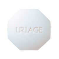 Product  container  of  Uriage  Cleansing  Bar  by  Uriage,  a  soap-free  bar  indicated  for  cleaning  dry  and  sensitive  skin.
