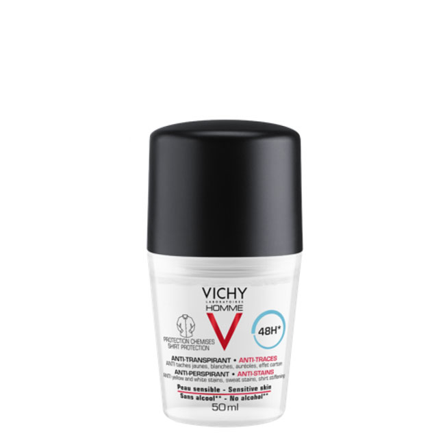 vichyhommedeoroll-on48hanti-spot50ml ビシーオム アンチステインズ センシティブスキン 48h ロールオン デオドラント 50ml - 画像 (1)