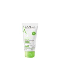 Tube  of  A-Derma  Universal  Cream  by  A-Derma,  a  moisturizing  cream  indicated  for  sensitive  and  fragile  skin  on  face  and  body.