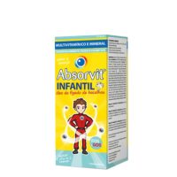 Bottle  of  Absorvit  Kids  Cod  Liver  Oil  by  Absorvit,  a  liquid  supplement  indicated  for  cognitive  and  bone  growth.
