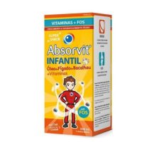 Bottle  of  Absorvit  Infantil  Cod  Liver  Oil  by  Absorvit,  a  liquid  supplement  indicated  for  cognitive  and  bone  growth.