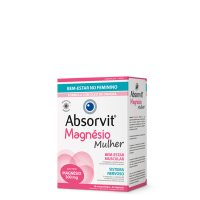 Product  container  of  Absorvit  Magnesium  Woman  by  Absorvit,  a  supplement  indicated  for  mood  swings  and  muscle  fatigue.