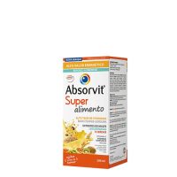 Bottle  of  Absorvit  Super  Food  by  Absorvit,  a  syrup  supplement  indicated  for  nutritional  deficiencies  and  energy  deficit.