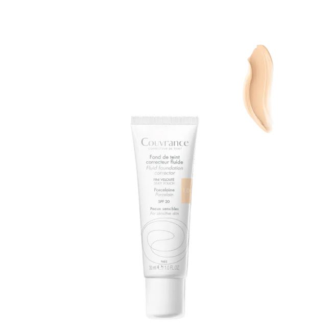 AveneCouvrancePorcelain1FluidBase30ml Bottle of Avène Couvrance Fluid Foundation Corrector Porcelain by Avène, a fluid foundation indicated for imperfections.