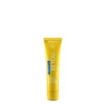 Tube of Curaprox Be You Toothpaste Yellow by Curaprox, a dentrifying paste indicated for cavity protection and oral hygiene.