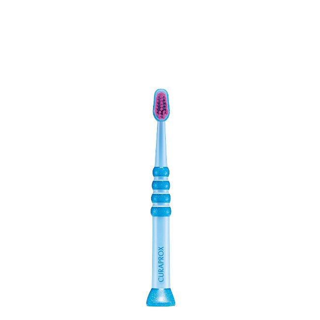 CuraproxCK4260Toothbrush Product container of Curaprox CK 4260 Toothbrush by Curaprox, a soft toothbrush indicated for baby and children oral hygiene.