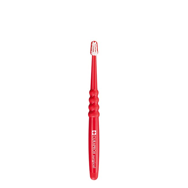 CuraproxCSSurgicalMegaSoftToothbrush Product container of Curaprox CS Surgical Toothbrush by Curaprox, a soft toothbrush indicated for post surgical oral care.