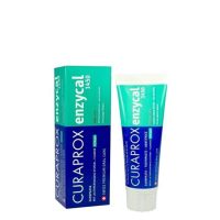 Tube  of  Curaprox  Enzycal  1450  Toothpaste  by  Curaprox,  a  toothpaste  indicated  for  fighting  cavities  and  tartar.