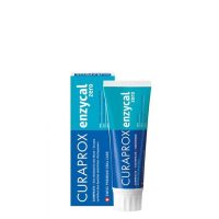 Tube  of  Curaprox  Enzycal  Zero  Fluoride  Toothpaste  by  Curaprox,  a  fluoride-free  toothpaste  indicated  for  fighting  cavities.