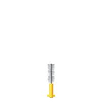 a brush indicated for cleaning tight interdental spaces.
